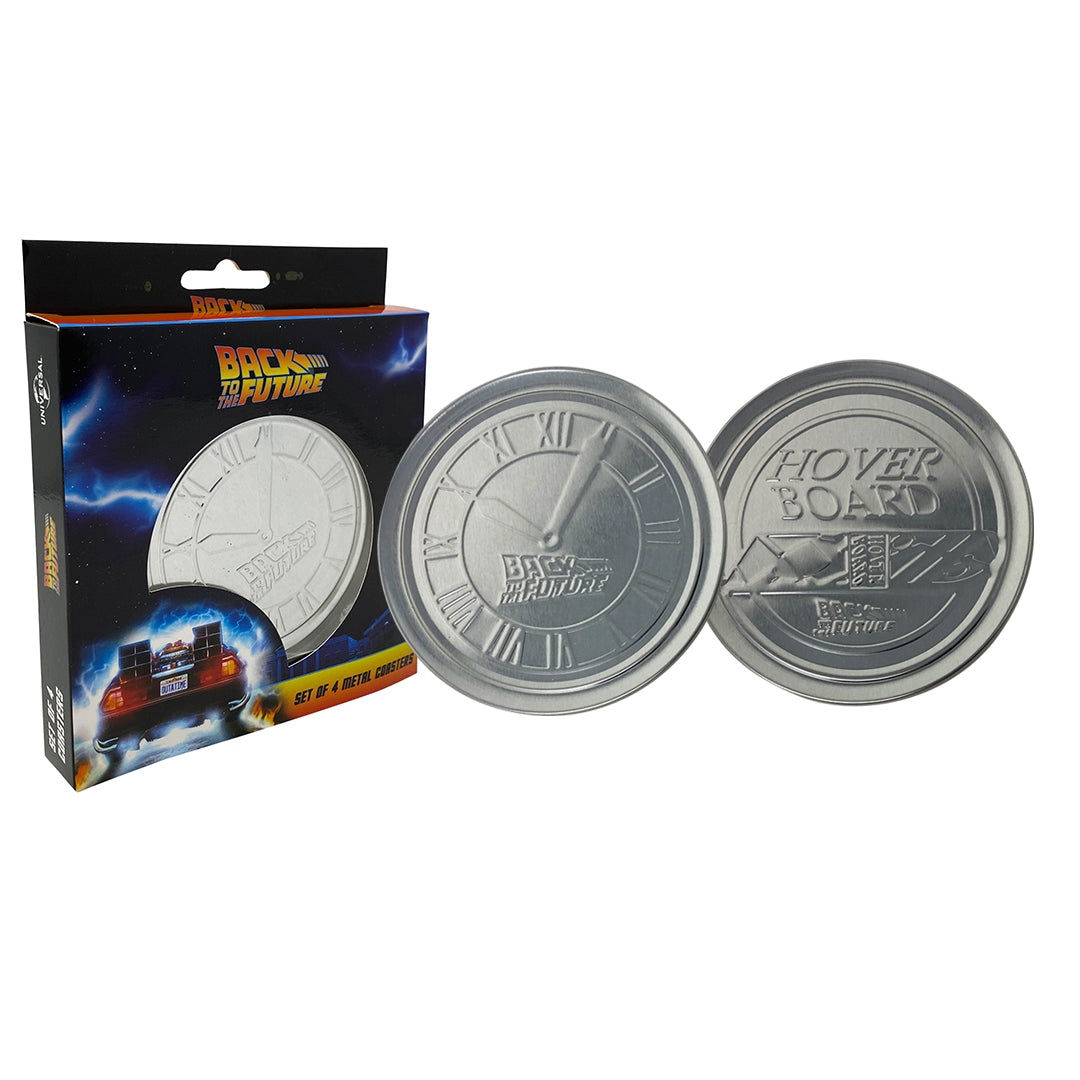 Set de 4 sous-verres métal embossés Retour vers le Futur