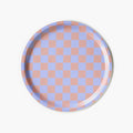 CHECKER Lilac/Peach Round Serving Tray - 31 cm