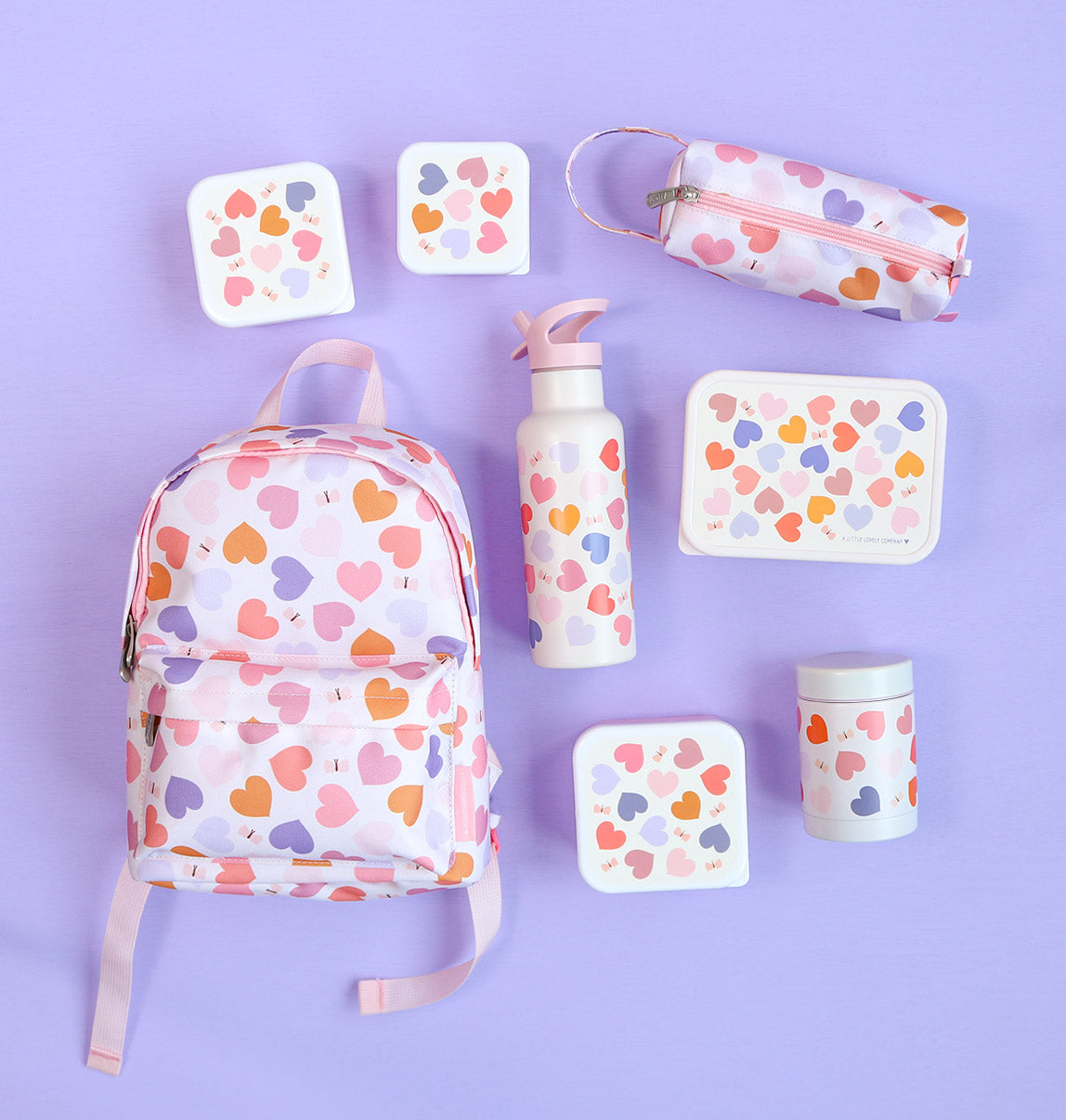 Petit sac à dos enfant - Cœurs – vue 3 – A Little Lovely Company