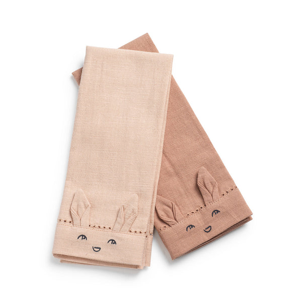 Set of 2 Faded Rose / Powder Pink table towels