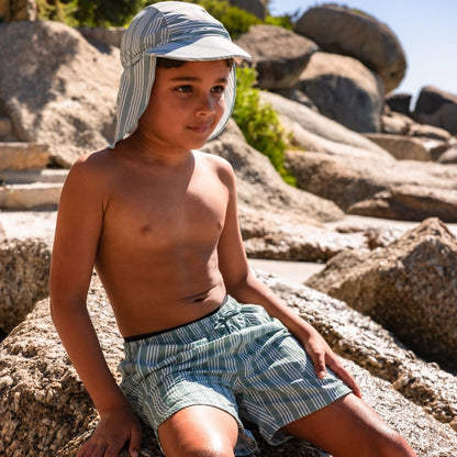Sun Cap - Green/White - Resort Stripe
