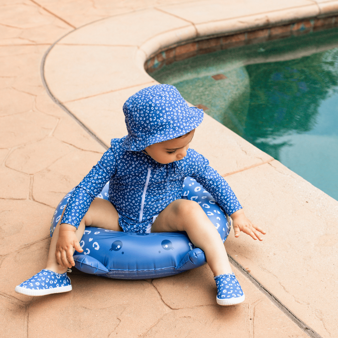 Sun Hat - Blue - Leopard