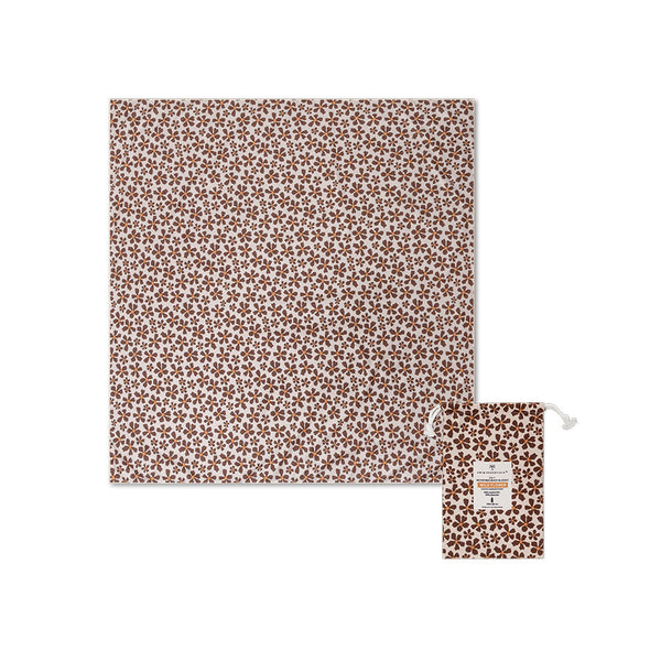 Microfiber Beach Towel - Brown - Wild Flower - 180 x 180 cm