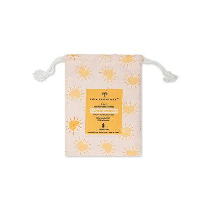 Beach Towel Microfiber - Yellow - Flower Market - 135 x 65 cm