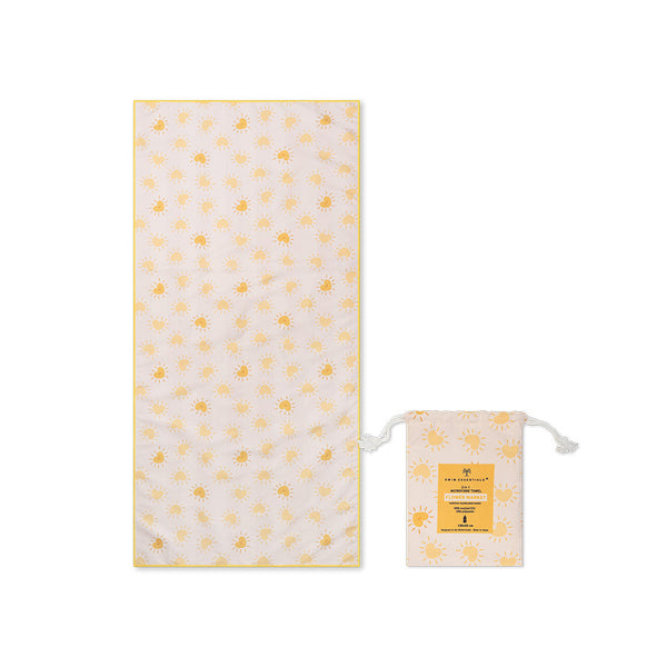 Microfiber Beach Towel - Yellow - Flower Market - 135 x 65 cm
