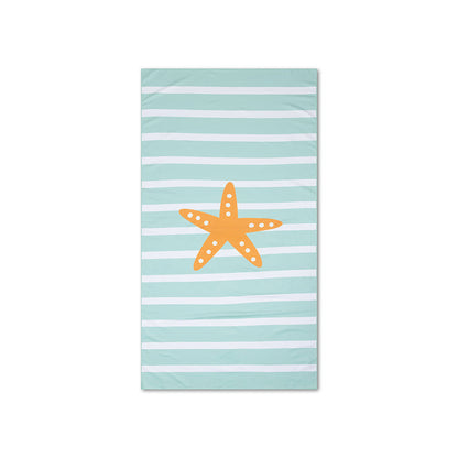 Beach Towel Microfiber - Green/White - Stars - 170 x 90 cm
