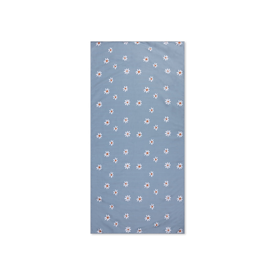 Microfiber Beach Towel - Blue - Daisy Flower 135 x 65 cm