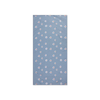 Microfiber Beach Towel - Blue - Daisy Flower 135 x 65 cm