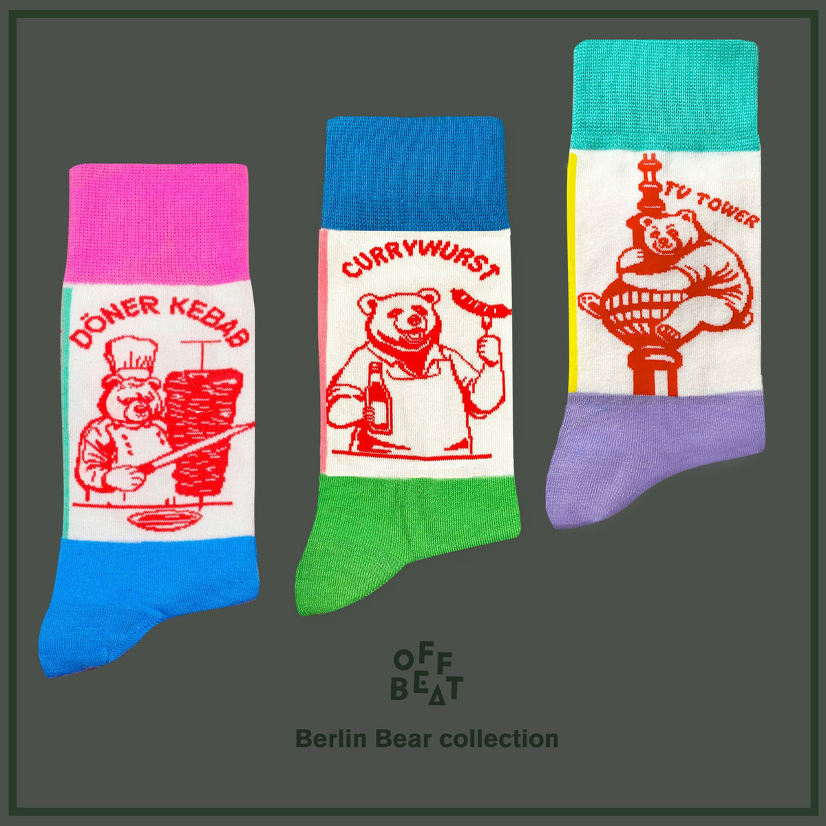 Chaussettes Ours de Berlin Préparant un Döner Kebab