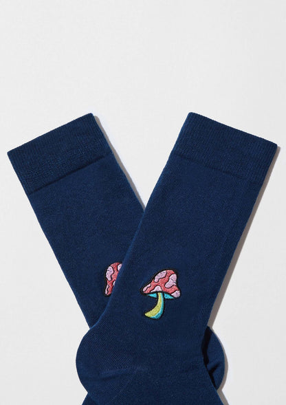 BeMushroom Embroidered Navy
