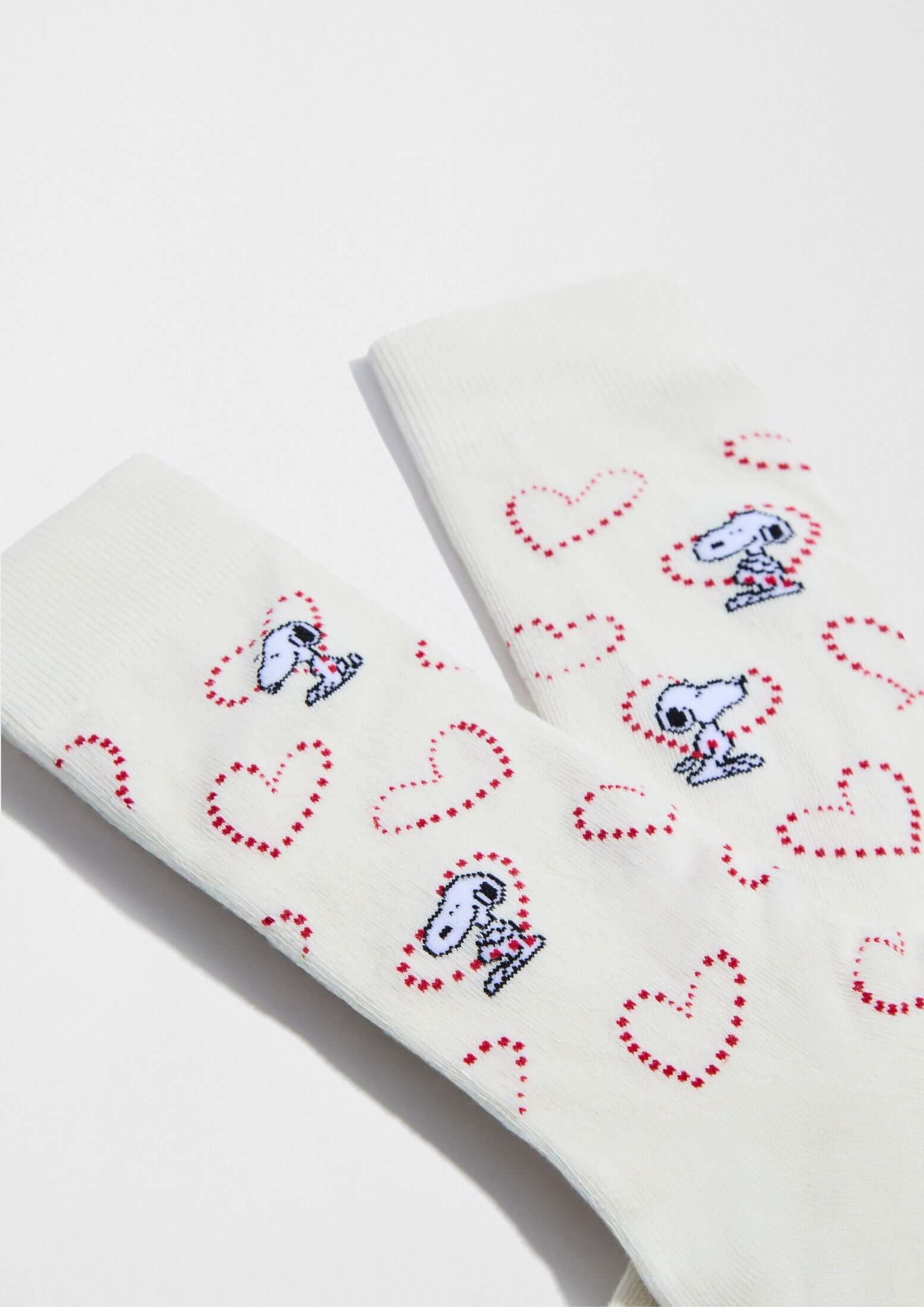 Chaussettes BeSnoopy Heart Blanc Cassé