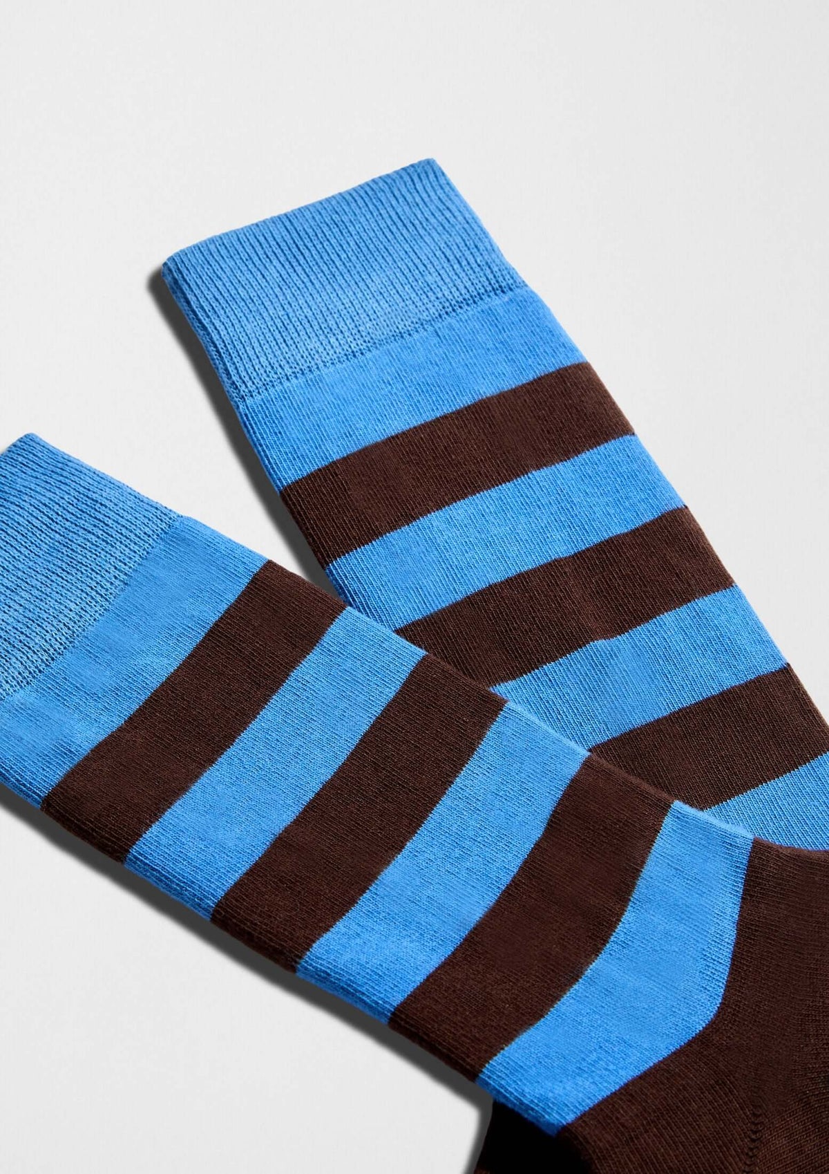 Rayas anchas en azul y marrón - BESOCKS. Calcetines BeStripes Blue & Brown.