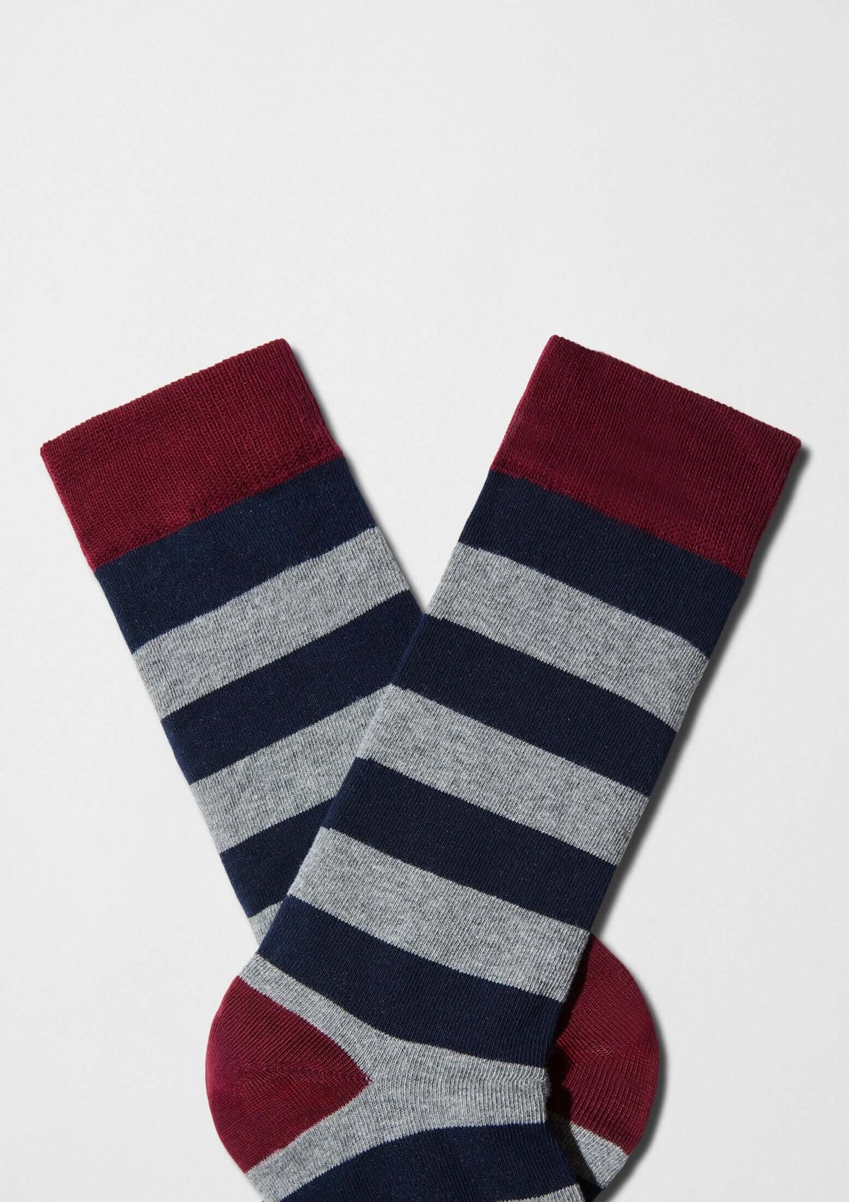 Rayas horizontales en gris y azul marino - BESOCKS. calcetines BeStripes Grey & Navy