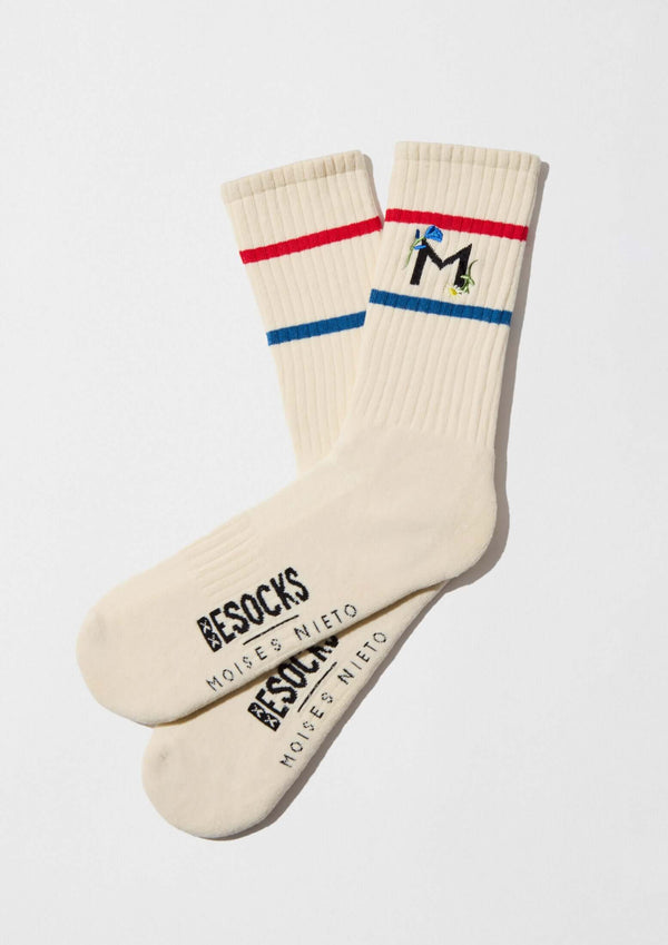 Chaussettes BeMOISESNIETO Embroidery Beige – Besocks