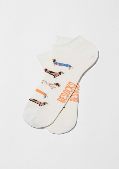 Chaussettes courtes BePets Teckels Blanc Cassé