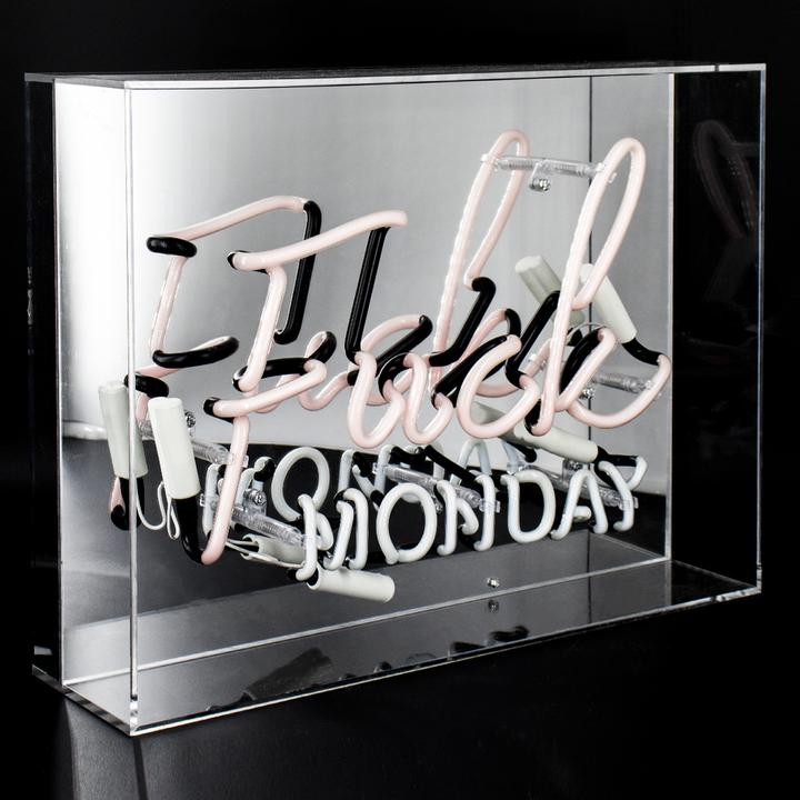 Neon FUCK MONDAY Blu