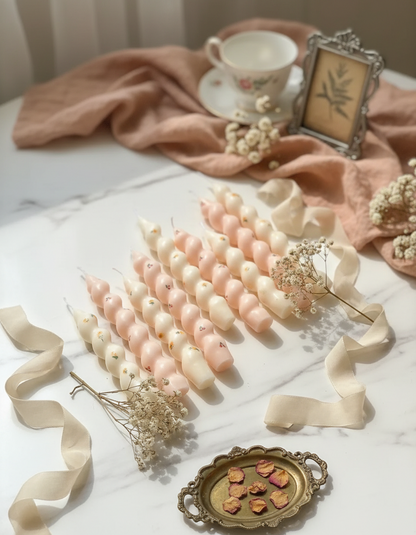 Twisted roundflower candle