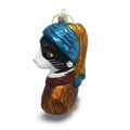 Boule de Noël Chat noir et blanc « La Jeune Fille à la perle »