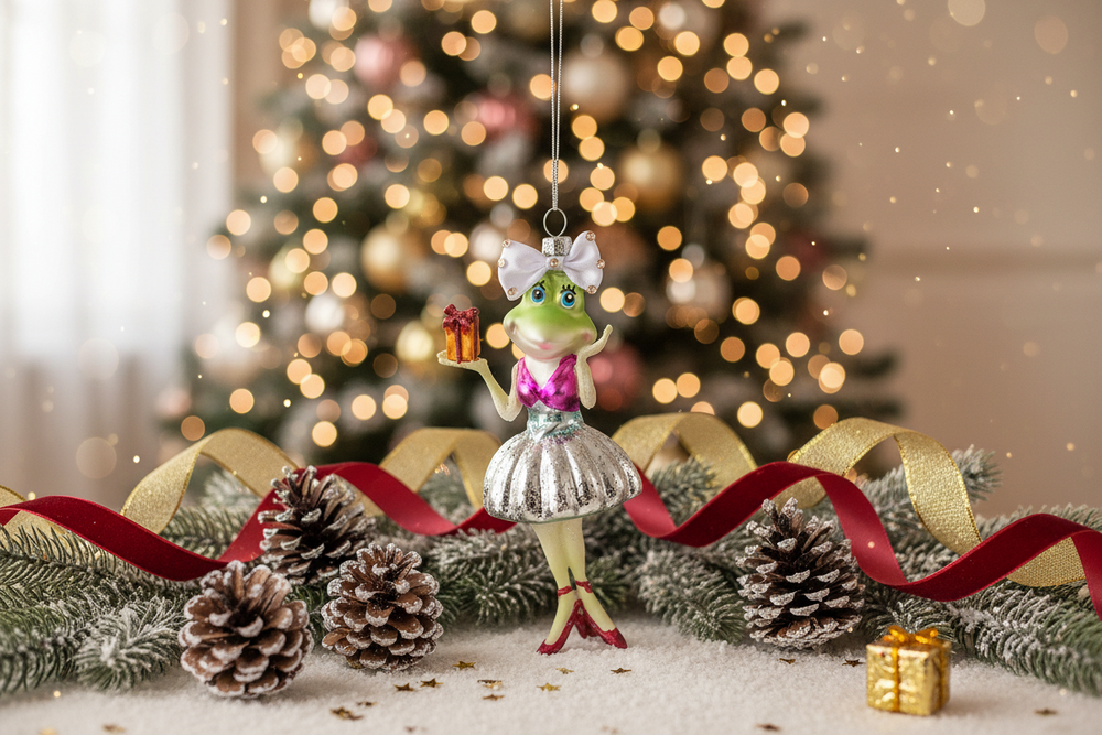 Boule de Noël Mlle Grenouille