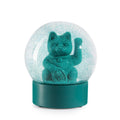 Boule à Neige Chat Chanceux Vert