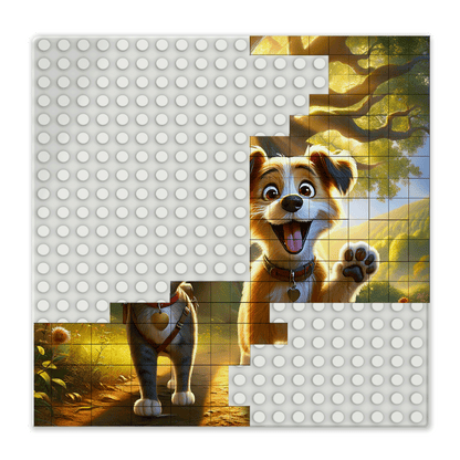 BRIXIES Plus Printed Puzzle Plates Custom White 20x20 Studs (16x16 cm)