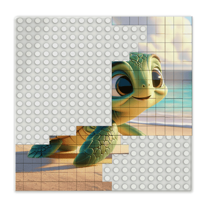 BRIXIES Plus Printed Puzzle Plates Custom White 20x20 Studs (16x16 cm)