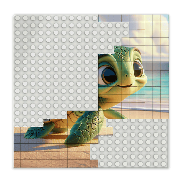 BRIXIES Plus Printed Puzzle Plates Custom White 20x20 Studs (16x16 cm)