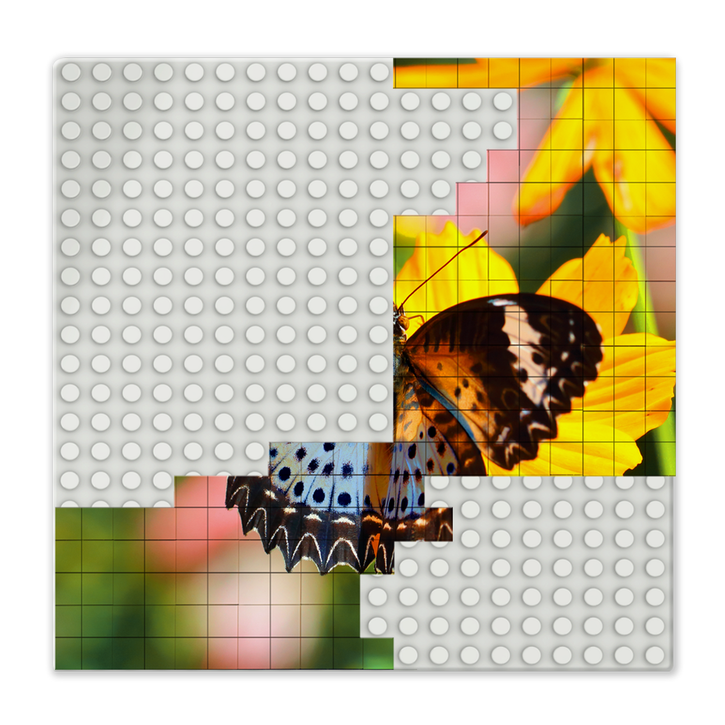 BRIXIES Plus Printed Puzzle Plates Custom White 20x20 Studs (16x16 cm)
