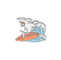 Spilla squalo surfista