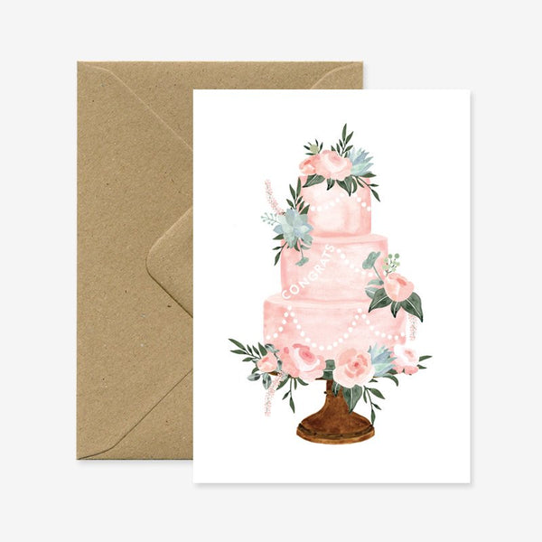 Congrats Wedding Cake - Greeting Card