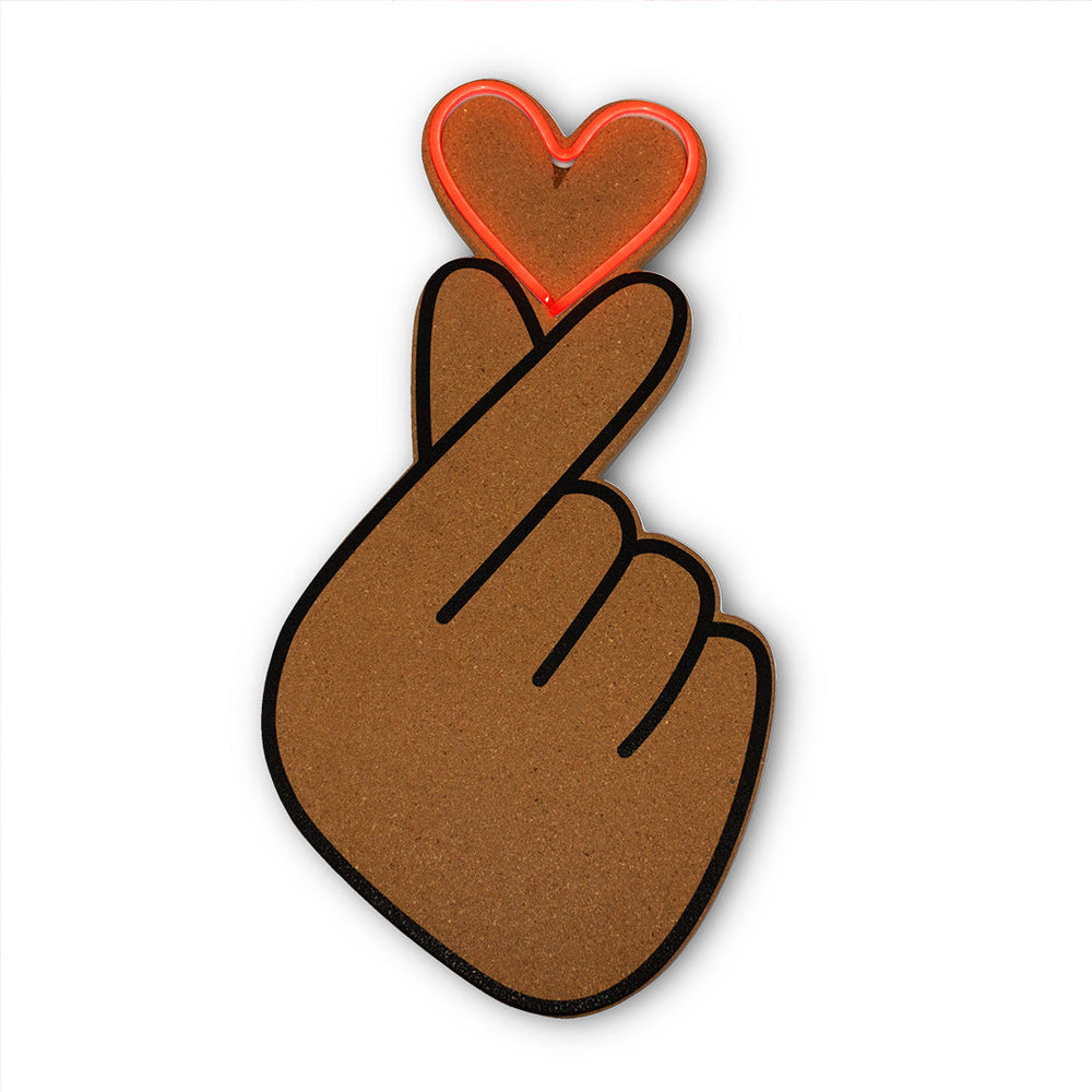 Tableau en Liège avec LED - Finger Heart