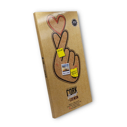 Cork board with LED - Finger Heart
