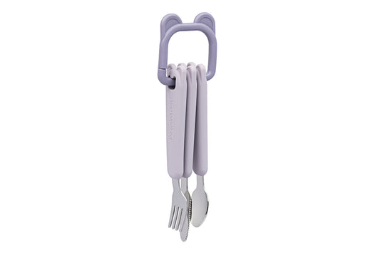 Cutlery set with loop Lilac