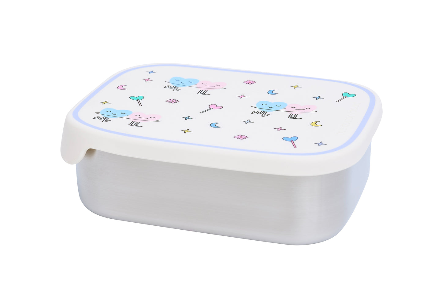 Dancing Hearts Stainless Steel Lunch Box with Removable Compartments
