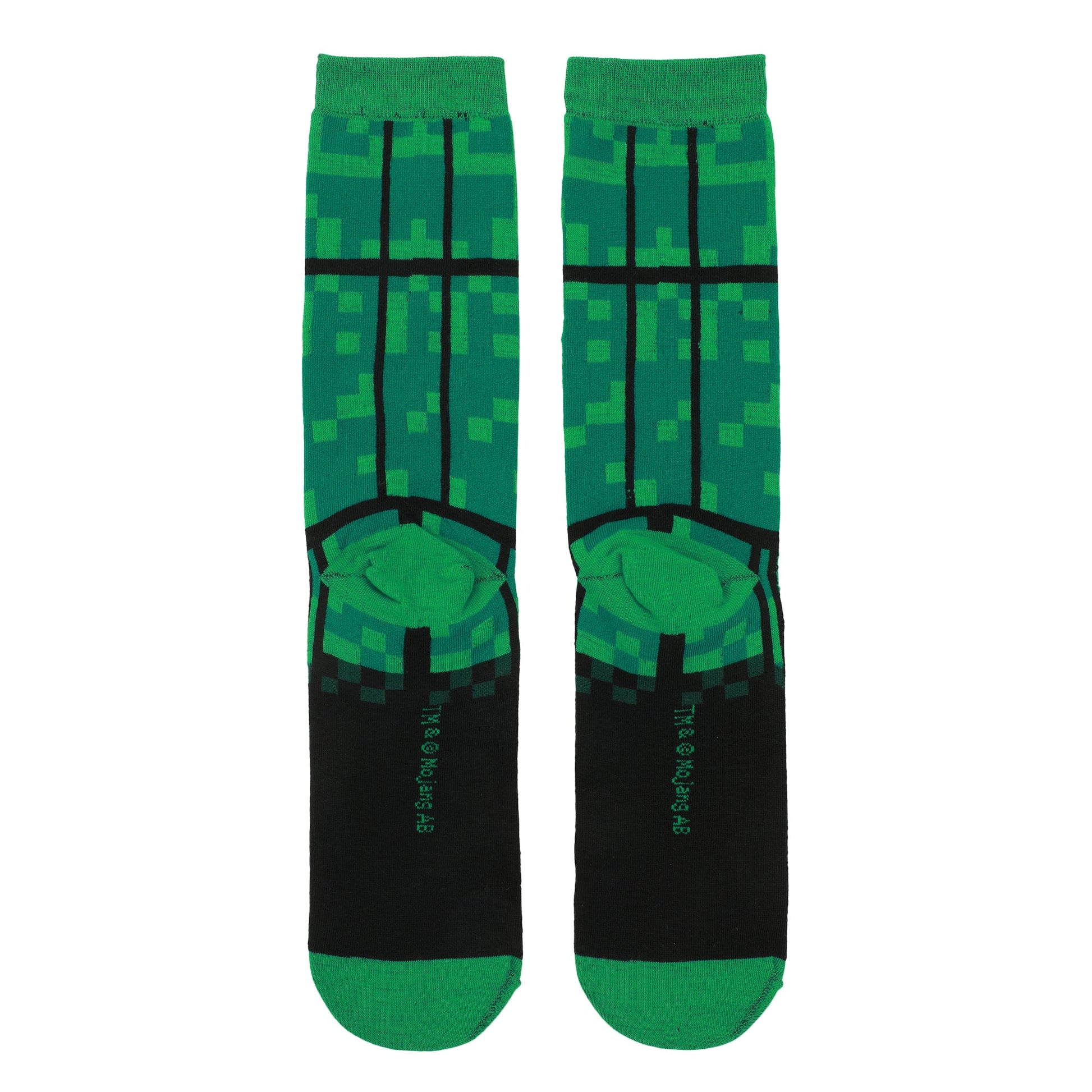 Chaussettes Minecraft Creepers vertes pour homme