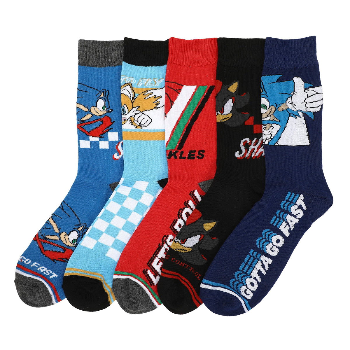 Chaussettes Sonic the Hedgehog - personnage visuel lot de 5 paires -taille unique