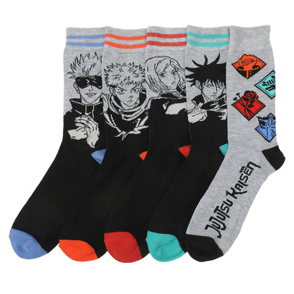 Chaussettes Jujutsu Kaisen motif personnages - lot de 5 paires
