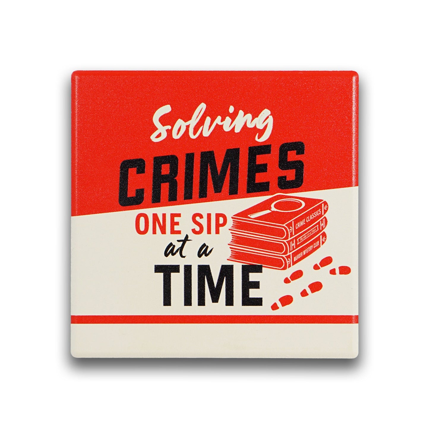 Murder Mystery Book Club Time Ceramic Coaster