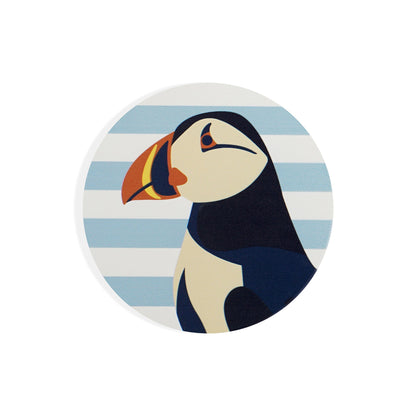 RSPB puffin close-up coaster