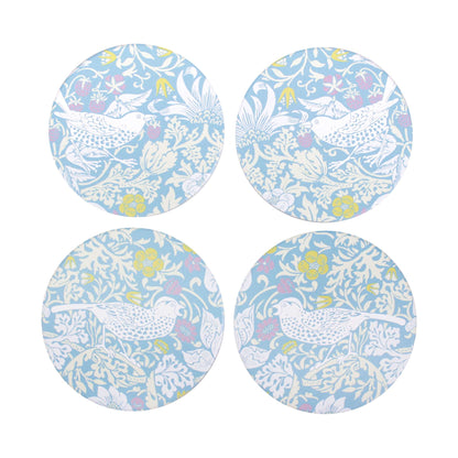 Set of 4 William Morris Strawberry ceramic coasters