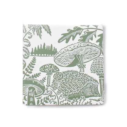 Sous-verres en céramique Woodland Mushroom Hedgehog vert