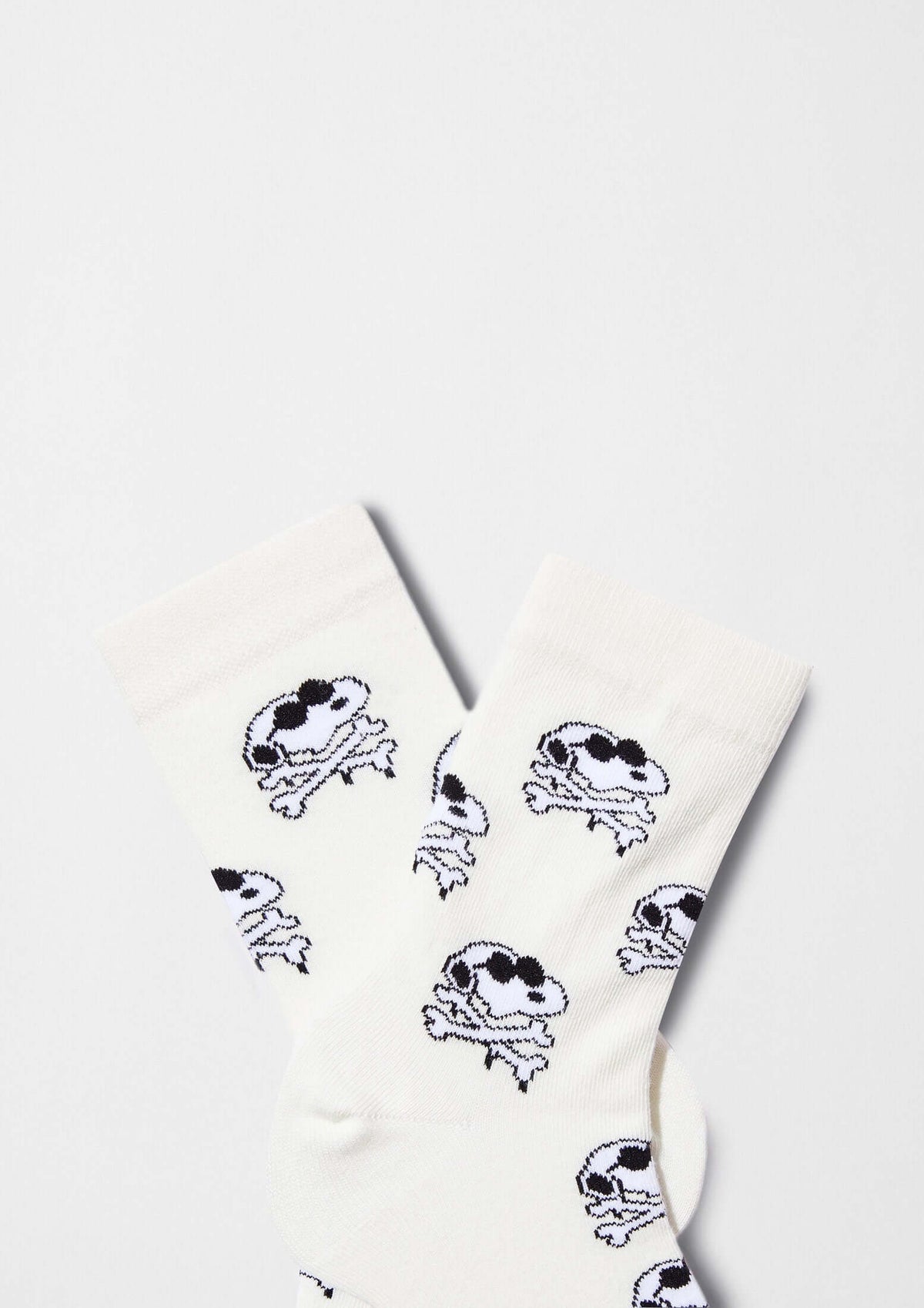 Chaussettes BeSnoopy Skull Blanc Cassé