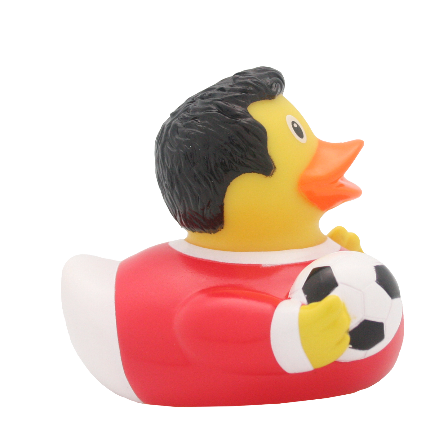 Red footballer duck