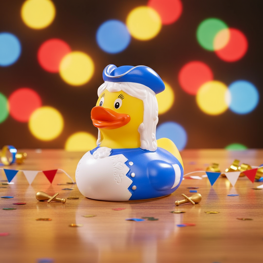 Blue majorette duck