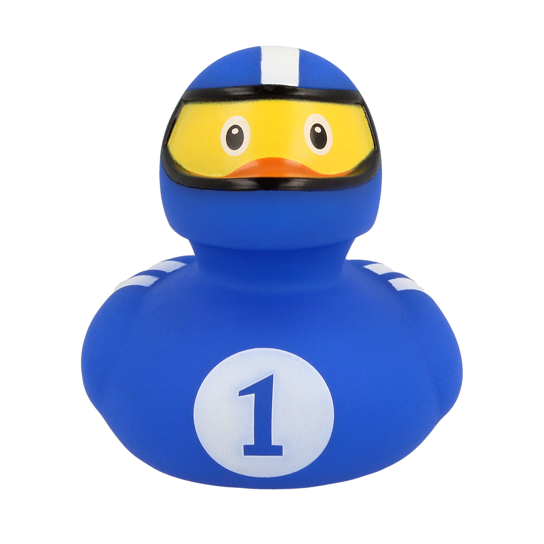 Blue racing pilot duck