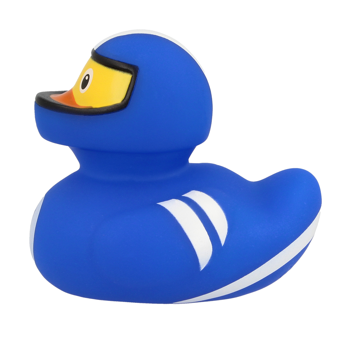 Blue racing pilot duck