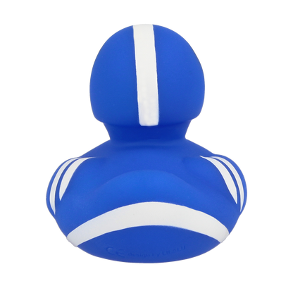 Blue racing pilot duck