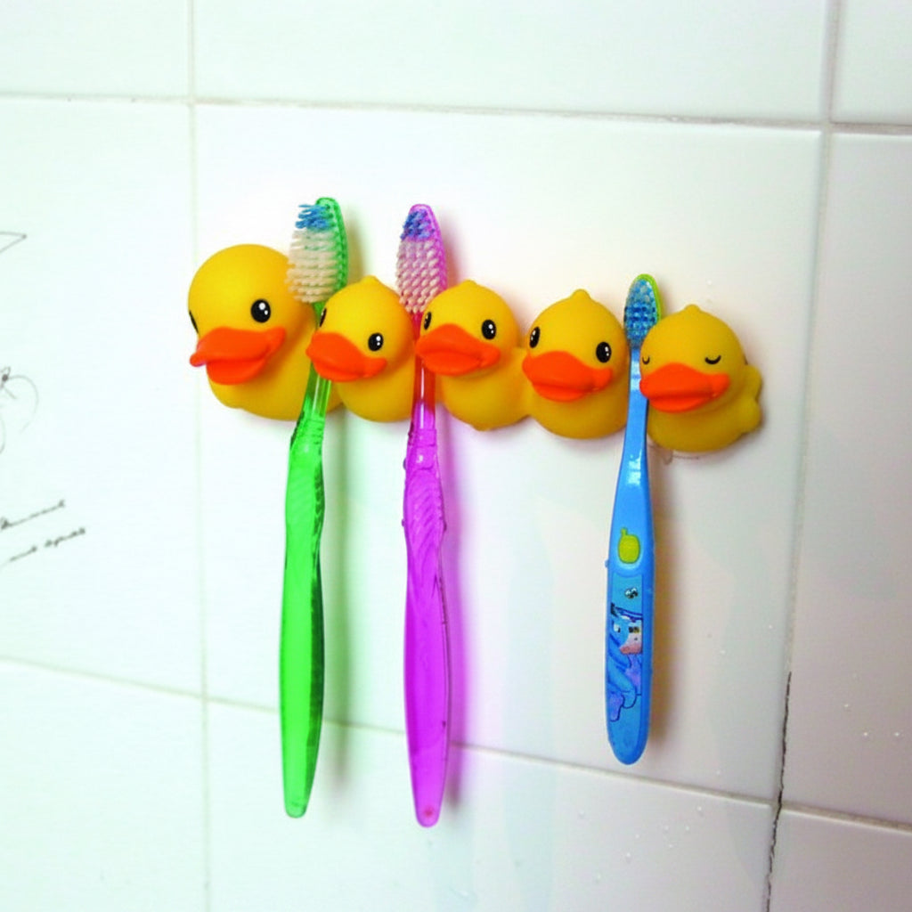 Porte Brosse à Dents Famille Canard Jaune
