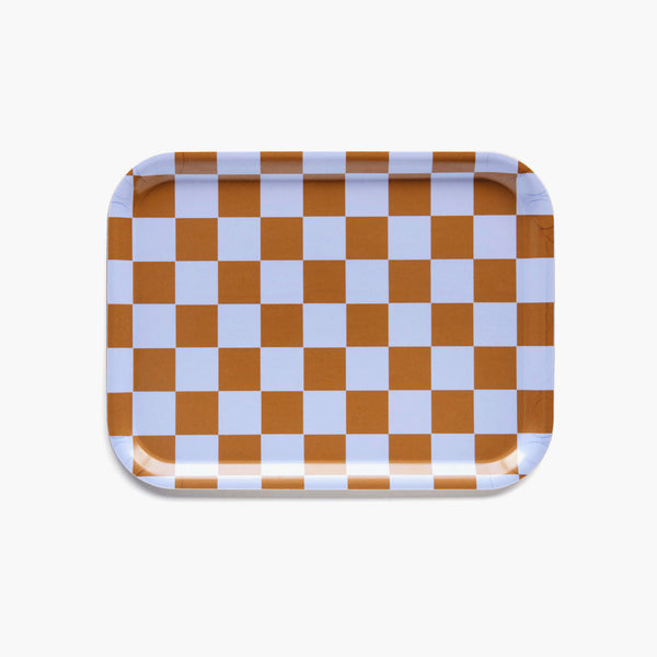Caramel CHECKER Rectangular Serving Tray - 27x20 cm