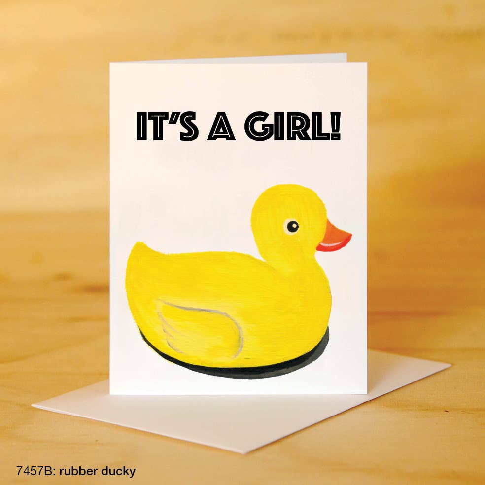 Duck girl birth card